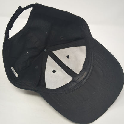 Unbranded Strapback Hat Black Solid One Size Adjustable Outdoor 6 Panel
