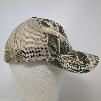 Ducks Unlimited Baseball Cap Green OSFM Camo Mesh Back Slideback 80 Years Hat