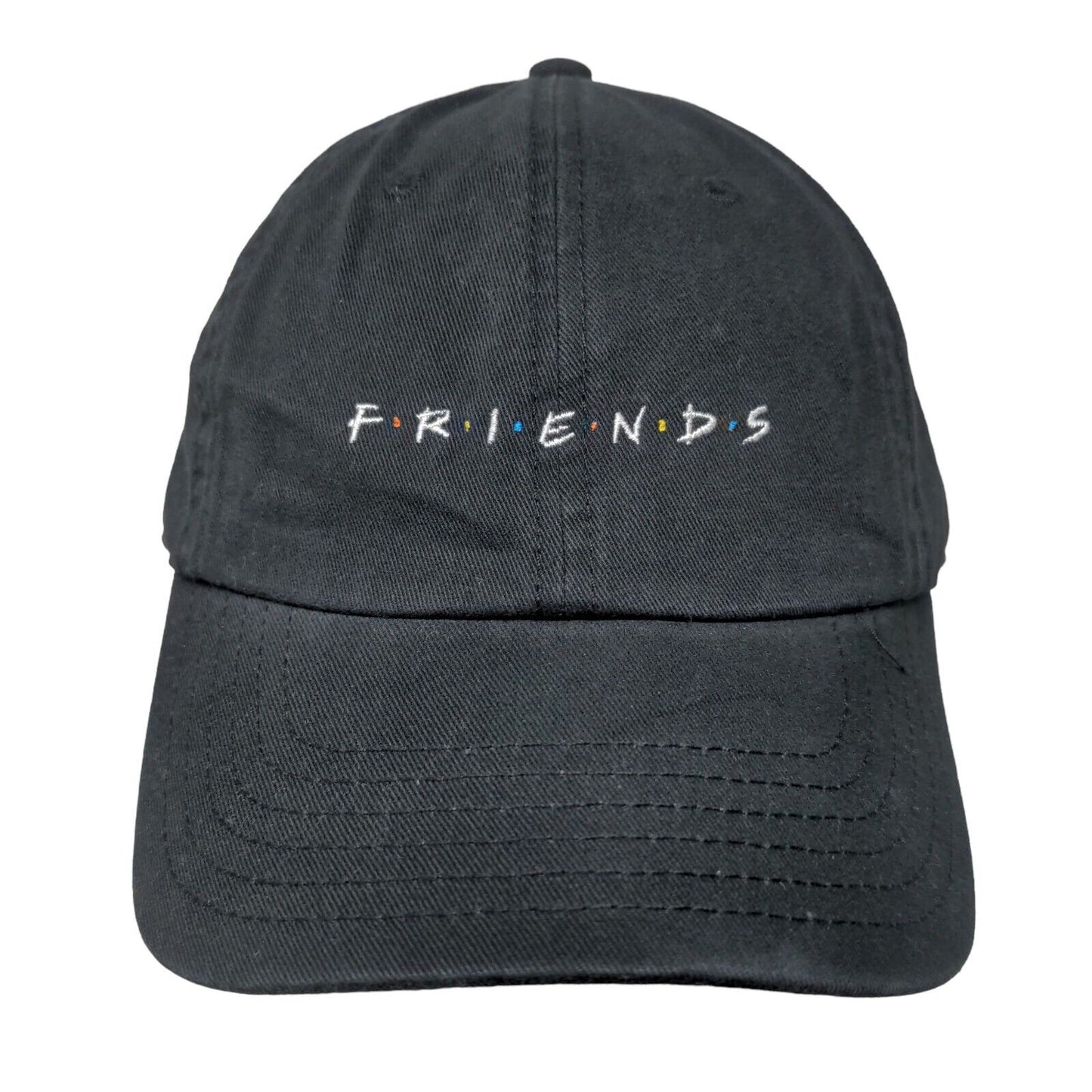 FRIENDS Slideback Trucker Hat Black OSFM Adjustable Embroidered Mesh Back