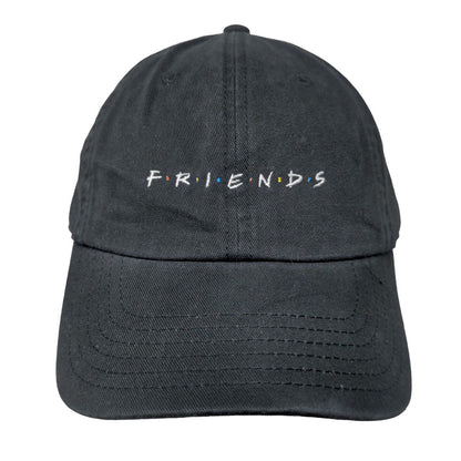 FRIENDS Slideback Trucker Hat Black OSFM Adjustable Embroidered Mesh Back