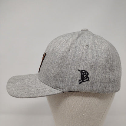 American Flag Fitted Hat Gray S/M Flexfit Patriotic 6 Panel Vented Holes Yupoong