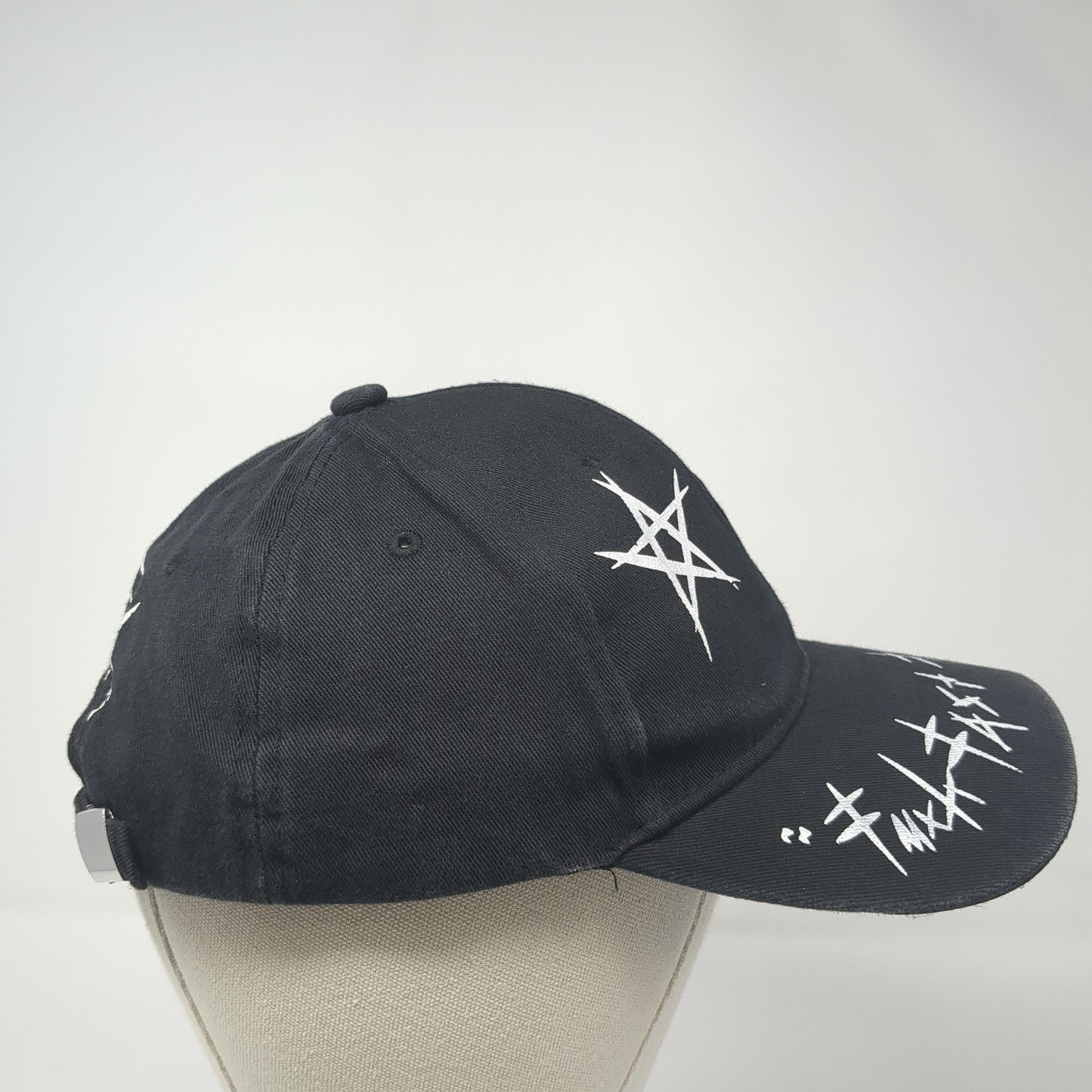 SMFK Slideback Hat Black One Size Adjustable Star Logo 6 Panel Outdoor
