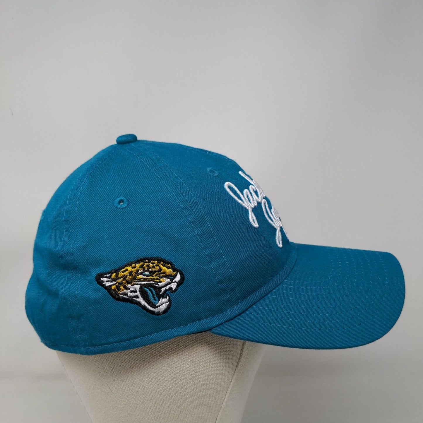 Jacksonville Jaguars Snapback Spell Out Hat Blue Womens New Era 9Twenty Hit NFL