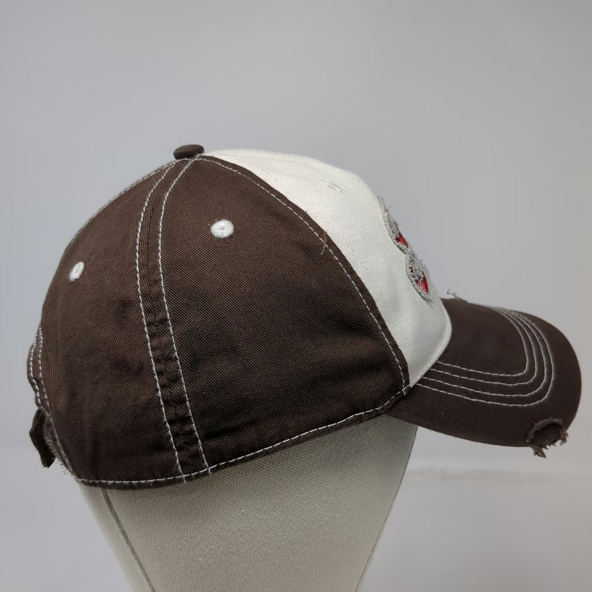 Infinity Headwear Ford Baseball Cap Brown White OSFM Embroidered Logo Stitch Hat