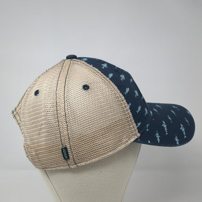 Hawaii Leather Patch Snapback Trucker Hat Multi One Size Mesh Back Fish