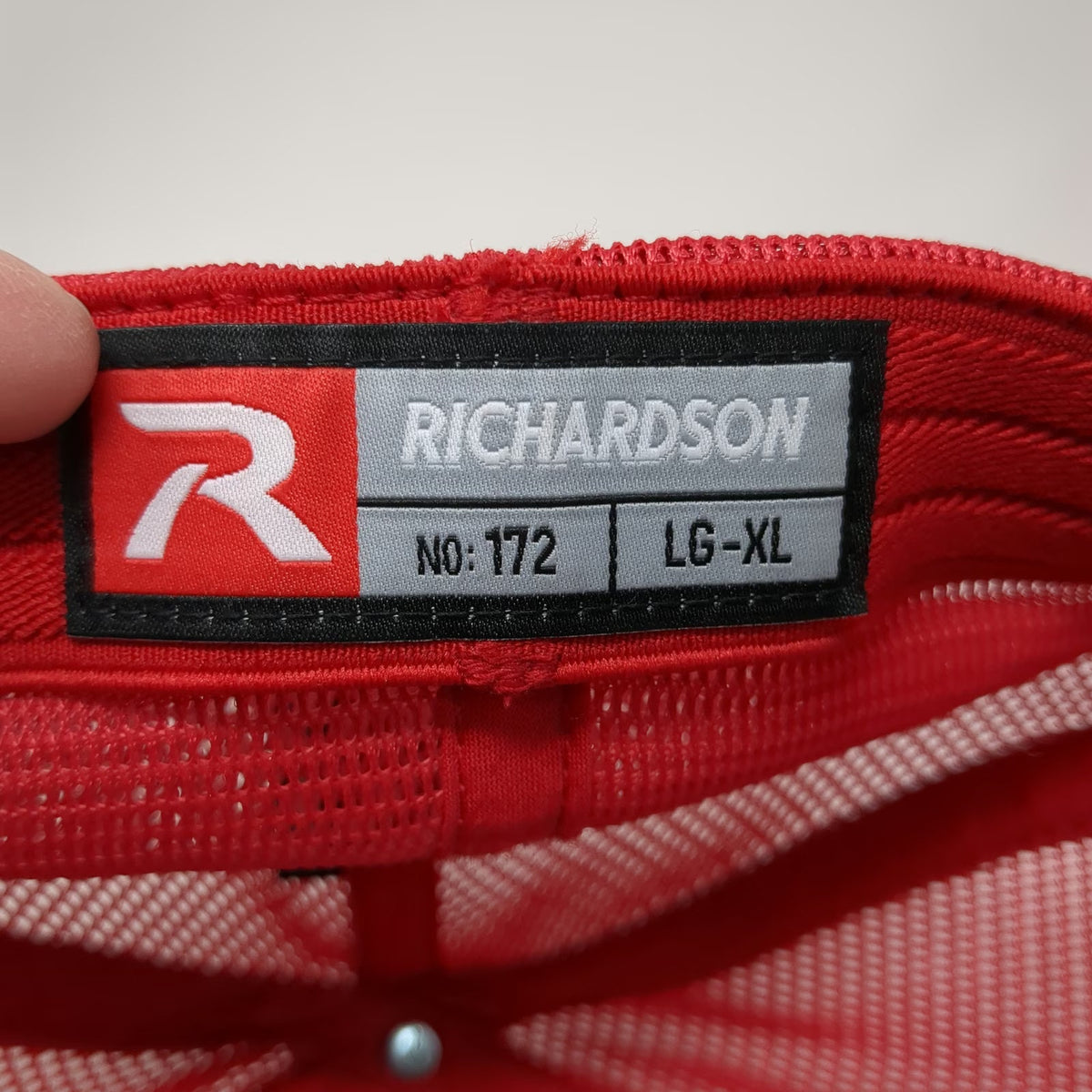 Richardson Baseball Cap Gray Red XL Driscoll Brothers Patch Mesh Back Fitted Hat