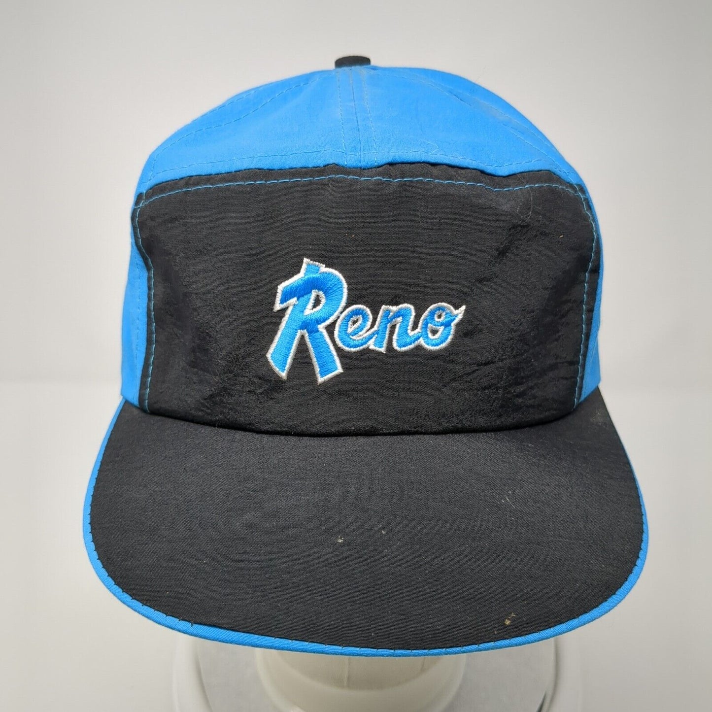 Reno Snapback Hat Blue One Size Adjustable Embroidered 6 Panel Nylon