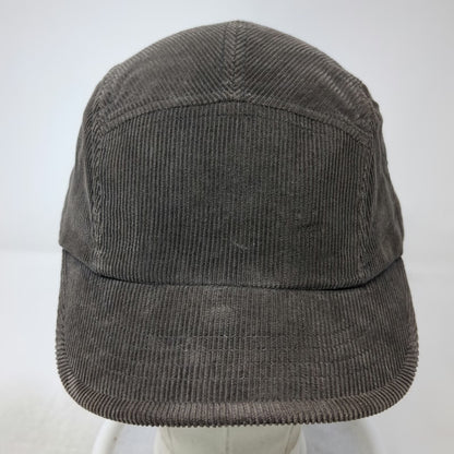 Chocolate Army Cap Gray One Size Corduroy 5 Panel Adjustable Strapback Hat