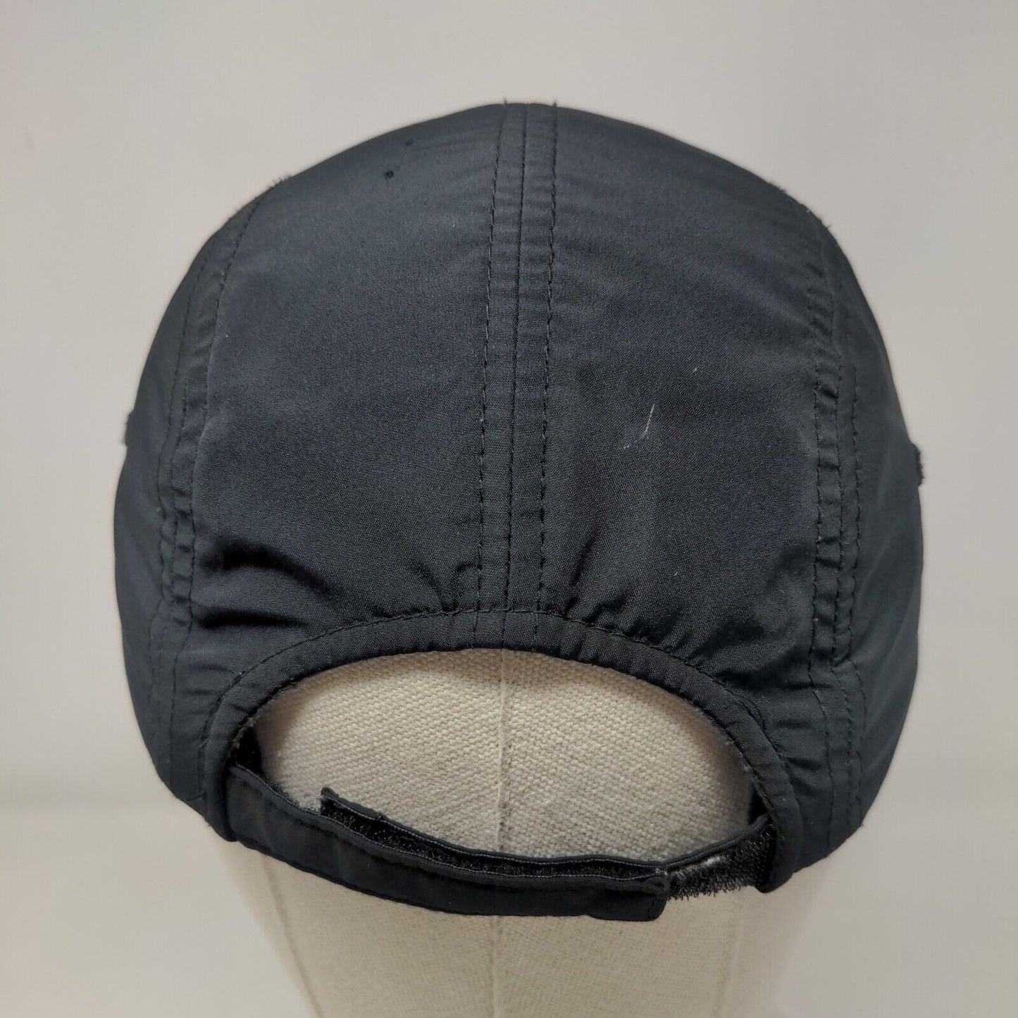PUMA Strapback 5 Panel Hat Black One Size Adjustable Solid Vent Holes
