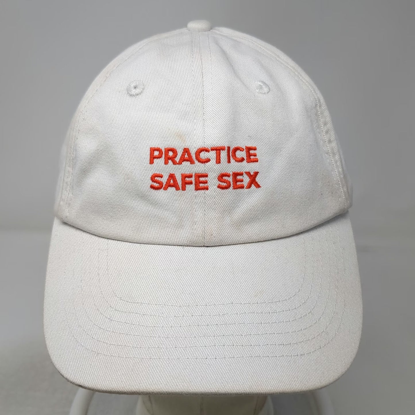 Danny Duncan Practice Safe Sex Baseball Cap White One Size Cotton Slideback Hat