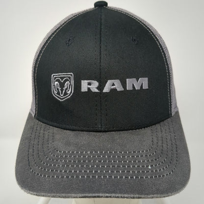 Outdoor Cap Trucker Hat Gray One Size RAM Logo Mesh Snapback Contrast Stitching