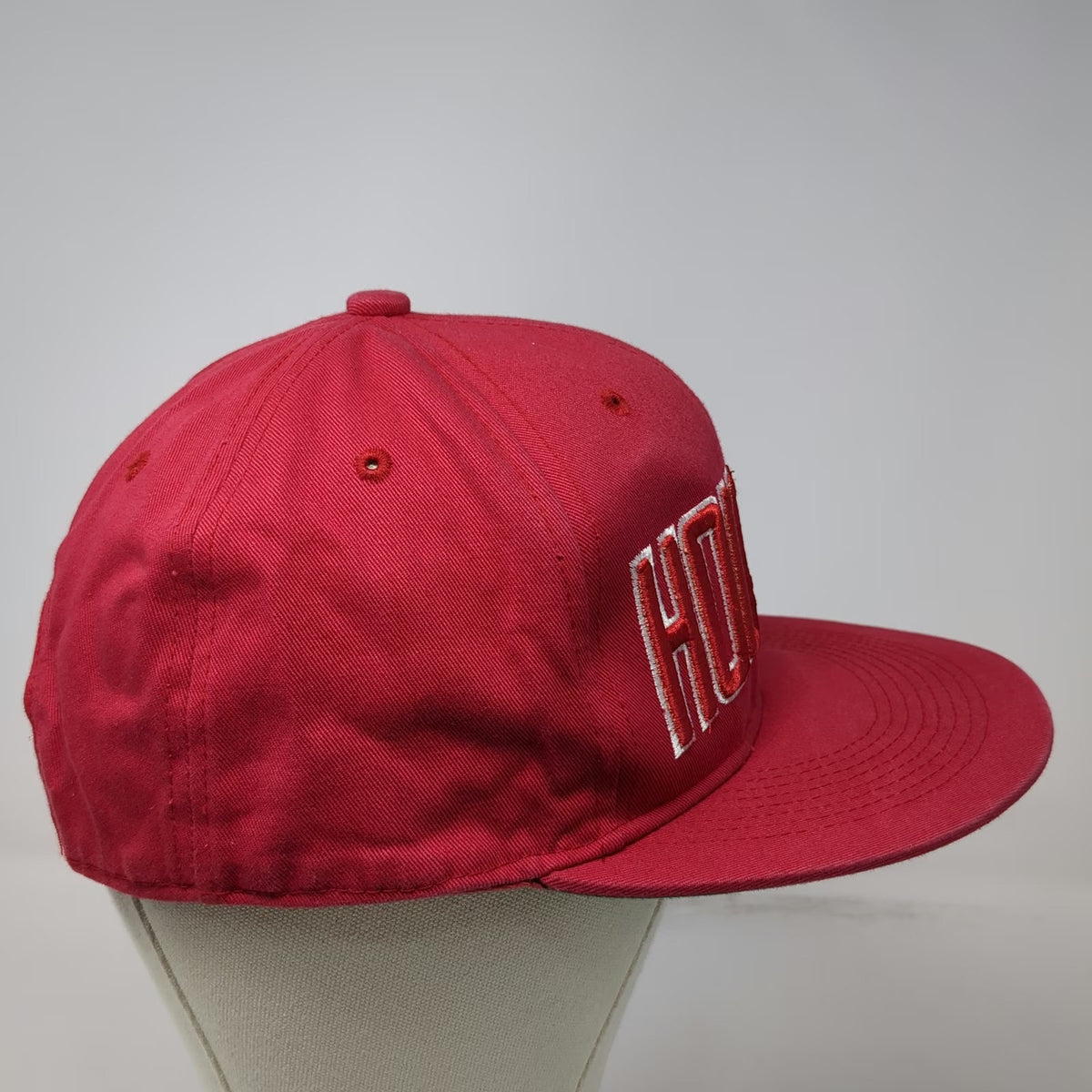 LOGA Snapback Red One Size Houston Raised Embroidery Green Underbrim Cotton Hat