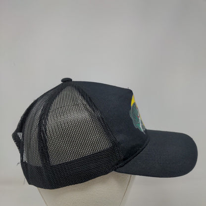 Bass Pro Shops Snapback Trucker Hat Black OSFM Adjustable Mesh Back Gone Fishing