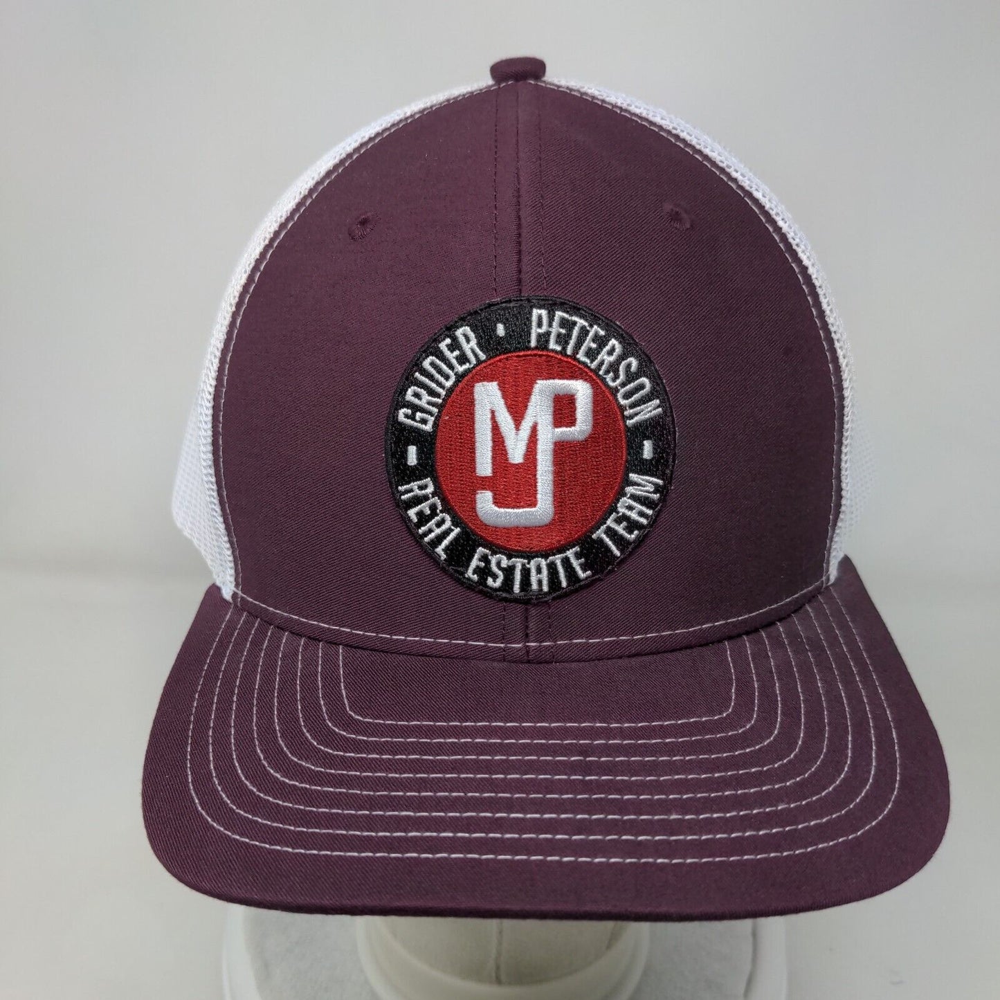 MJP Grider Peterson Real Estate Team Snapback Trucker Hat Red OS Richardson