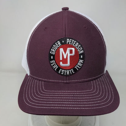MJP Grider Peterson Real Estate Team Snapback Trucker Hat Red OS Richardson