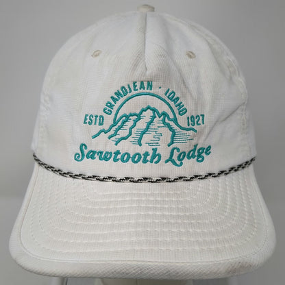 Outdoor Cap 5 Panel White One Size Sawtooth Lodge Idaho Mountain Green Rope Hat