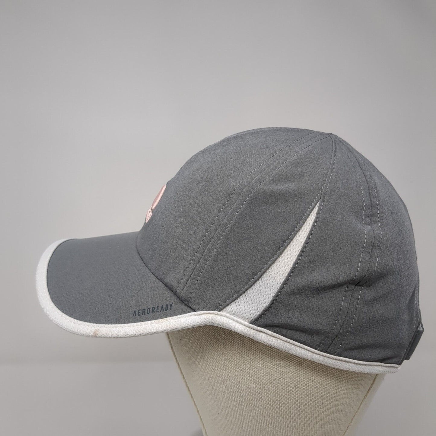 Adidas 3 Stripes Strapback Hat Gray One Size White Trim Aeroready