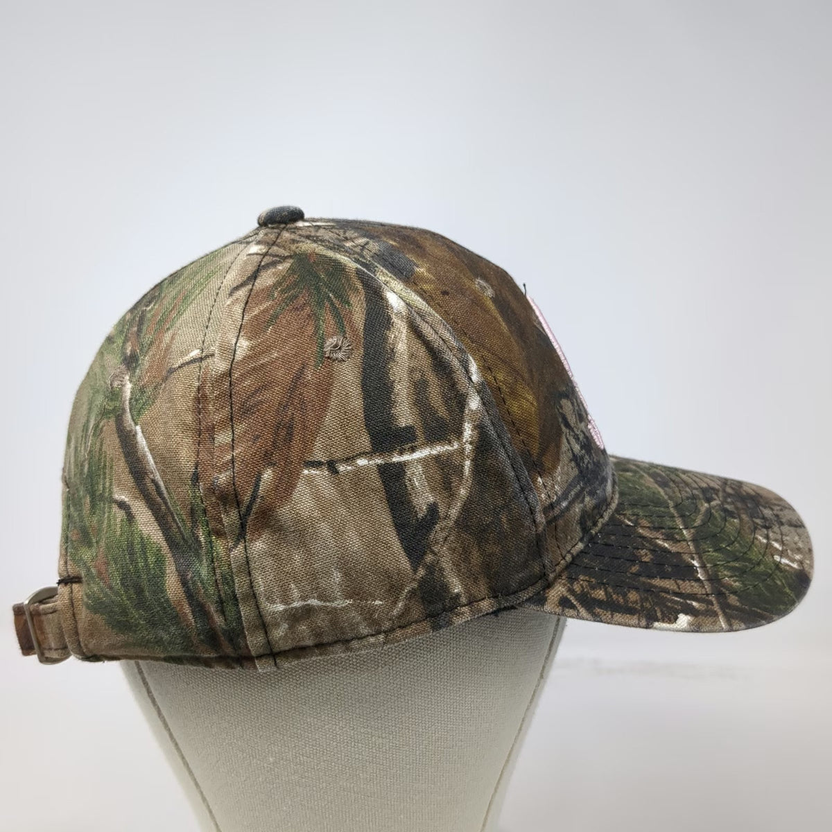 Ducks Unlimited Baseball Cap Brown Camo Pink Logo One Size Slideback Hunting Hat