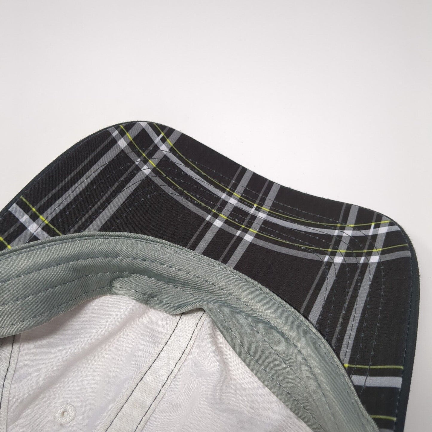 Imperial Strapback Hat Gray One Size Adjustable Colorblock Plaid Blank
