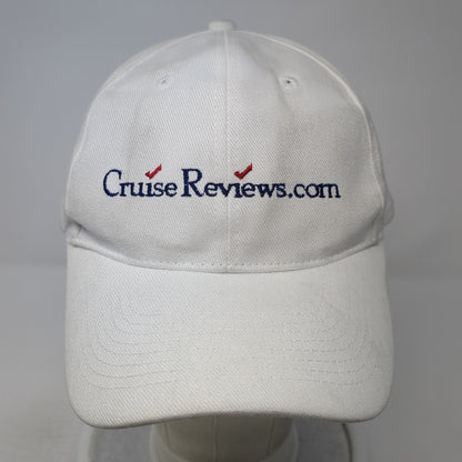 Cruise Reviews.com Baseball Cap White One Size Adjustable Embroidered Otto