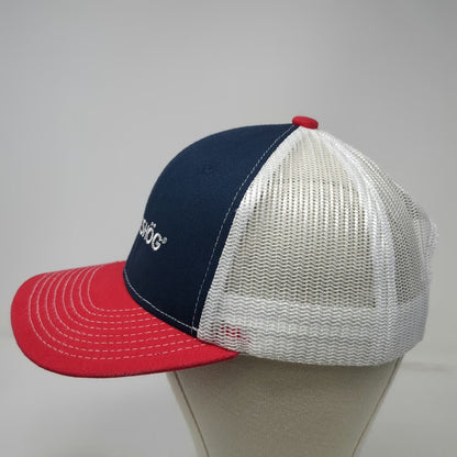Direct Caps Hilleshog Trucker Hat Blue Red White One Size Mesh Snapback Cotton