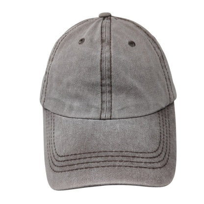Unbranded Strapback Ponytail Hat Brown One Size Adjustable Solid Blank