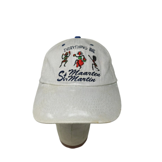 St Maarten Martin Tourist Strapback Hat Embroidered Spell Out Dancing SEE DESC