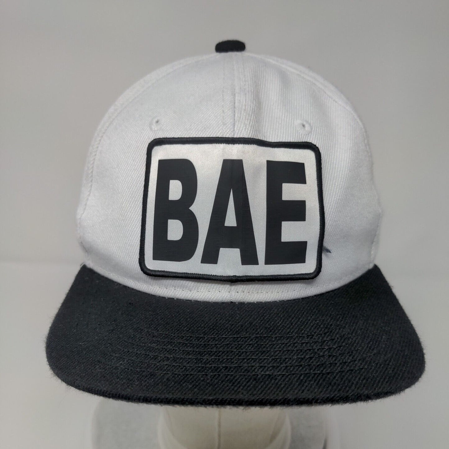 BAE Patch Snapback Hat White One Size Adjustable Colorblock 6 Panel