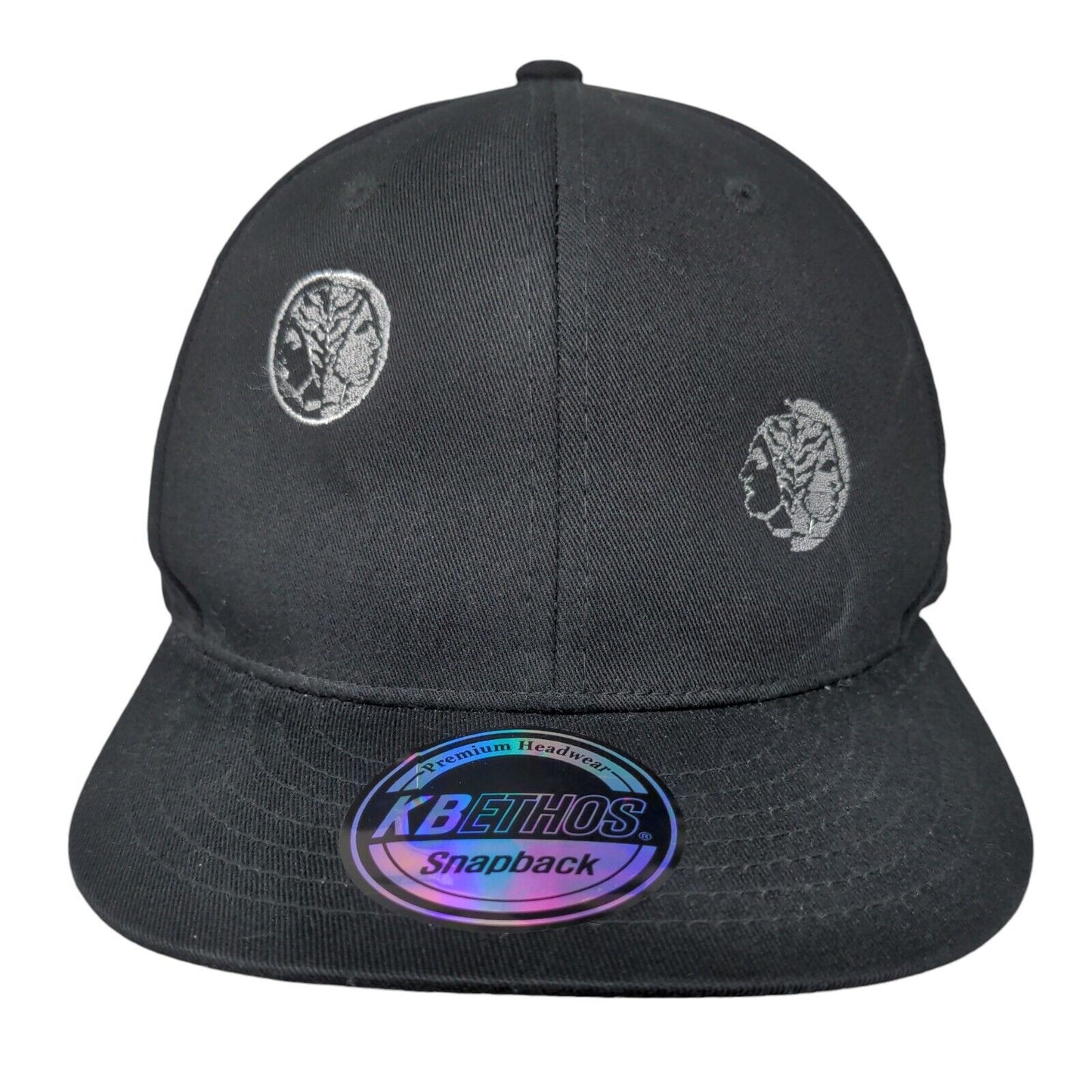 KB ETHOS Snapback Hat Black One Size Adjustable Embroidered 6 Panel Cotton