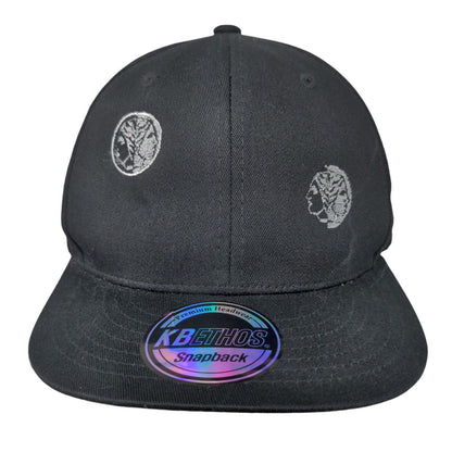 KB ETHOS Snapback Hat Black One Size Adjustable Embroidered 6 Panel Cotton