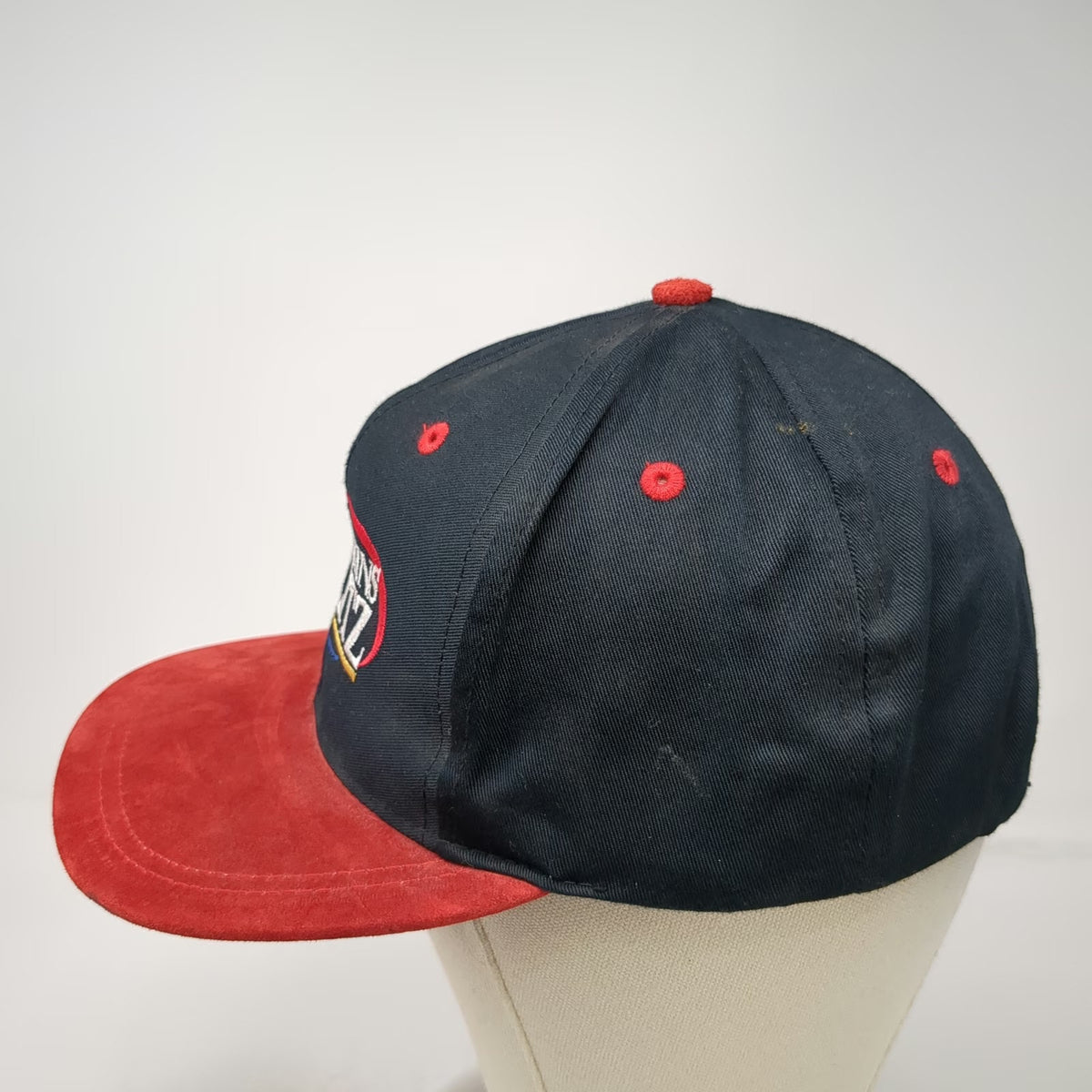 Head To Toe Baseball Cap Black Red Suede Brim 9 Redskins Blitz Hat Vintage