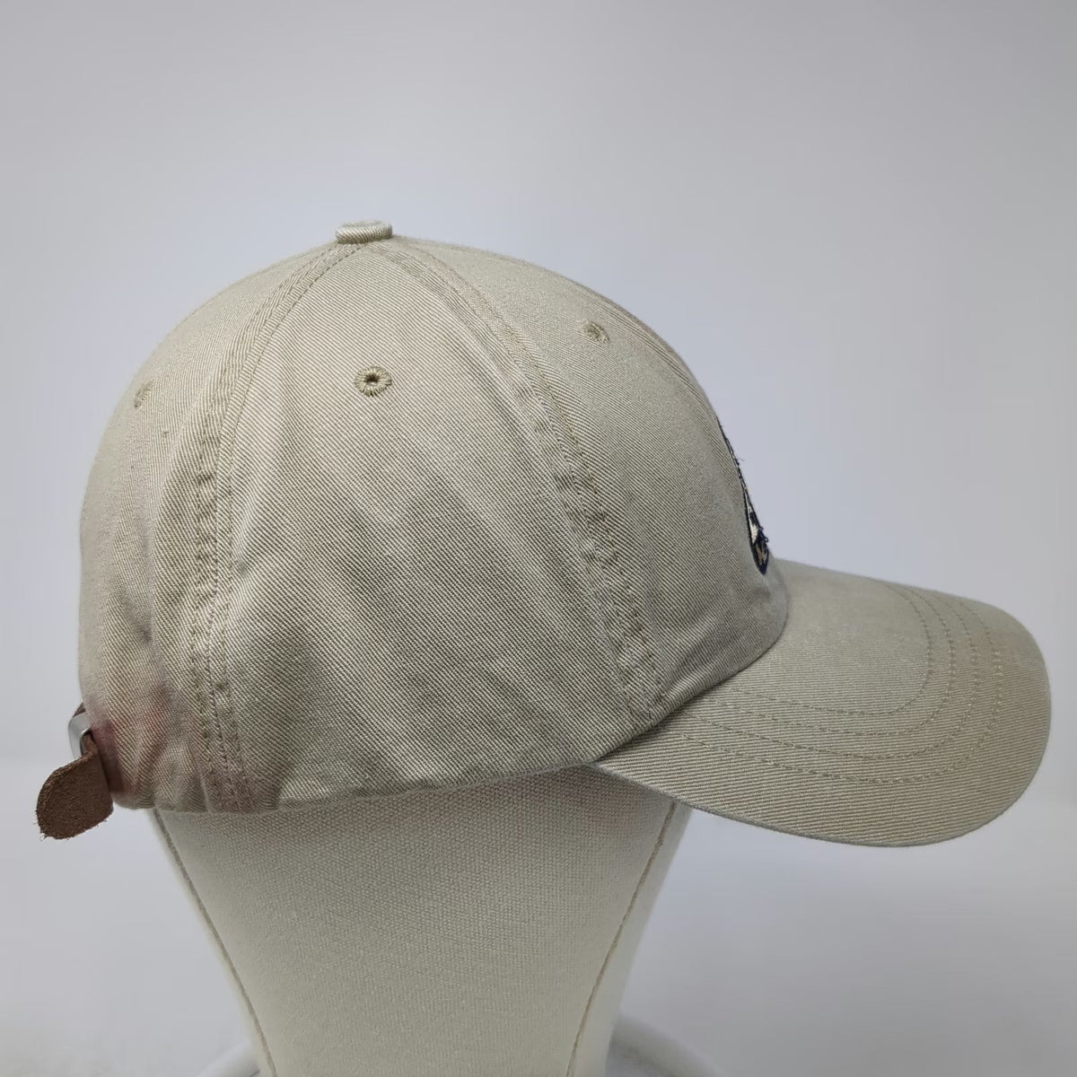 AE Performance Baseball Cap Beige One Size Slideback Leather Strap Grotto Hat