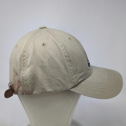 AE Performance Baseball Cap Beige One Size Slideback Leather Strap Grotto Hat