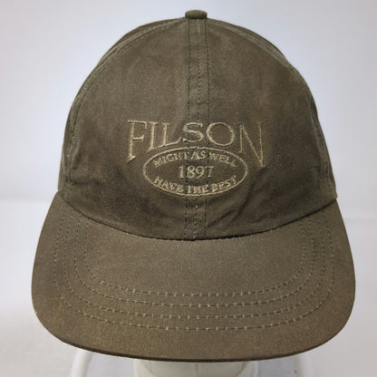 Filson Baseball Cap Brown L-XXL Waxed Cotton Leather Strapback Made in USA Hat