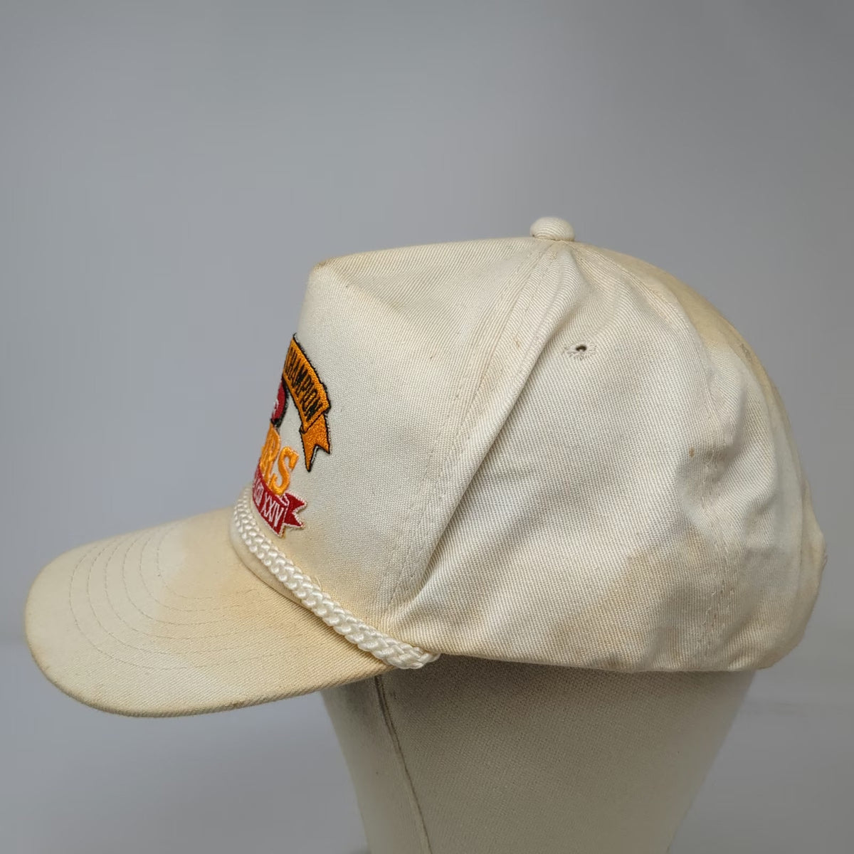 AmaPro NFL San Francisco 49ers Beige Snapback Rope Hat SB XXIII XXIV Champ