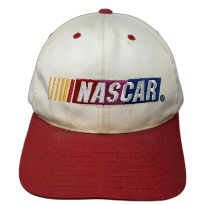 Checkered Flag Sports NASCAR Snapback Hat White Red One Size Embroidered Logo
