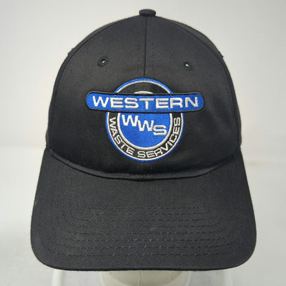 Richardson Baseball Cap Black Blue White L Western Waste Services Strapback Hat