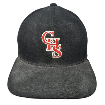 Richardson Baseball Cap Black 7 1/4 Fitted GHS Paw Print Grey Underbrim Hat