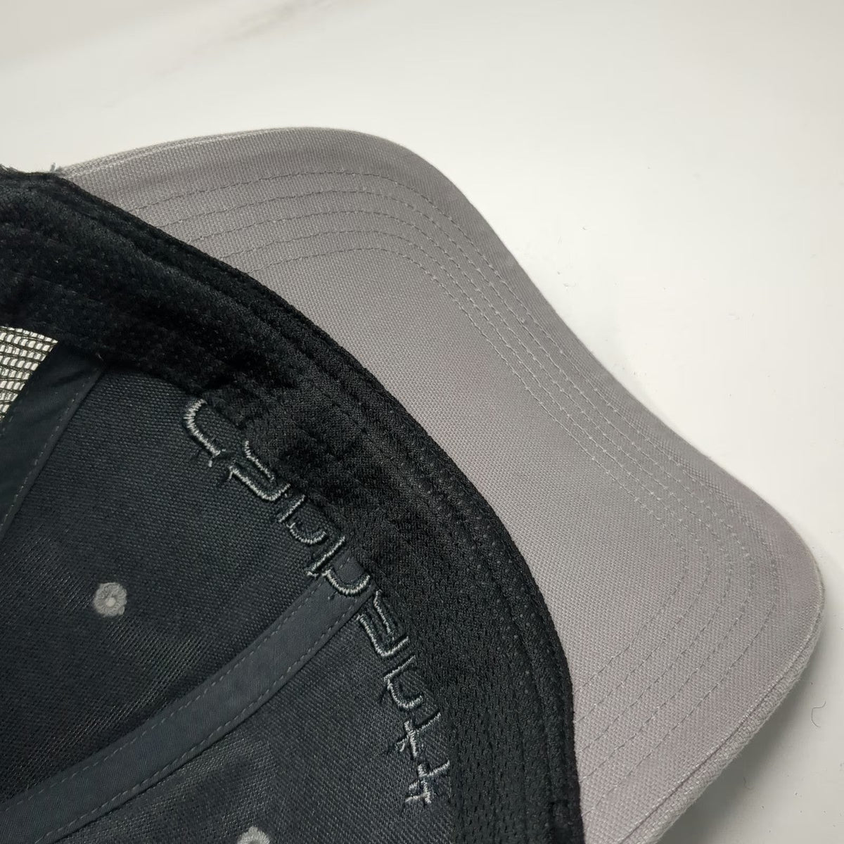 Carhartt Trucker Hat Gray One Size Mesh Back Snapback Embroidered Logo Workwear