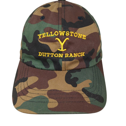 Yellowstone Dutton Ranch Slideback Hat Camo OSFA Embroidered Yupoong