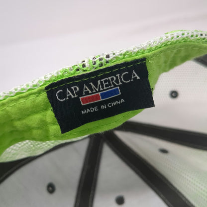 Cap America Builders Capital Trucker Hat Gray Green One Size Mesh Snapback