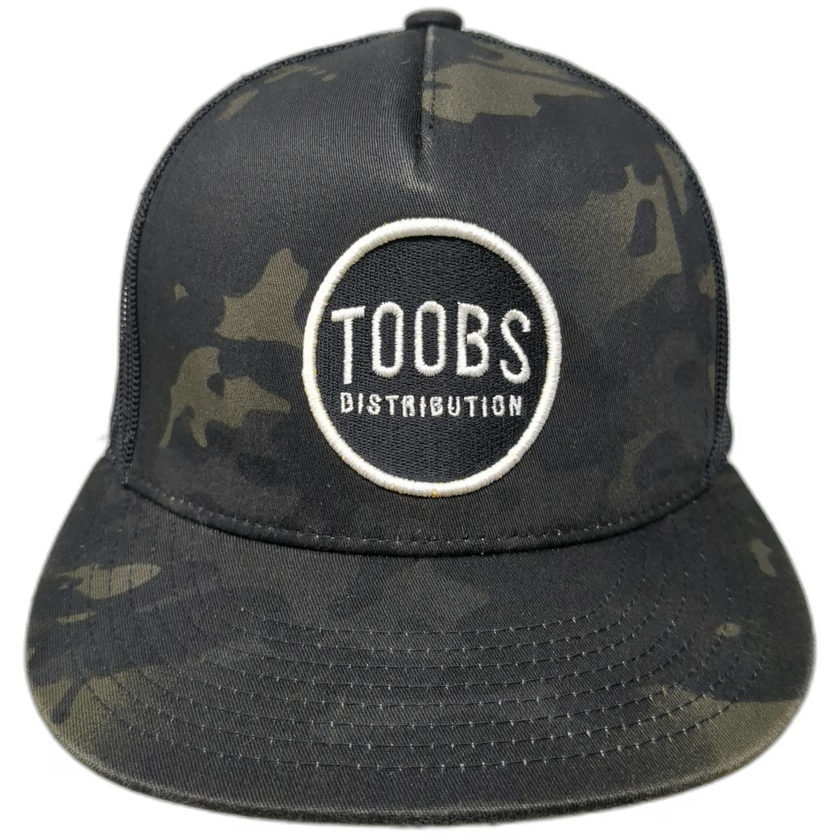 Yupoong Trucker Hat Black One Size Mesh Multicam Flat Bill TOOBS Distribution