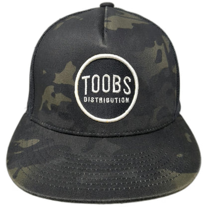 Yupoong Trucker Hat Black One Size Mesh Multicam Flat Bill TOOBS Distribution