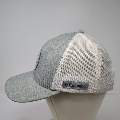 Columbia Trucker Hat Gray One Size Mesh Snapback Sportswear Logo Patch Heathered