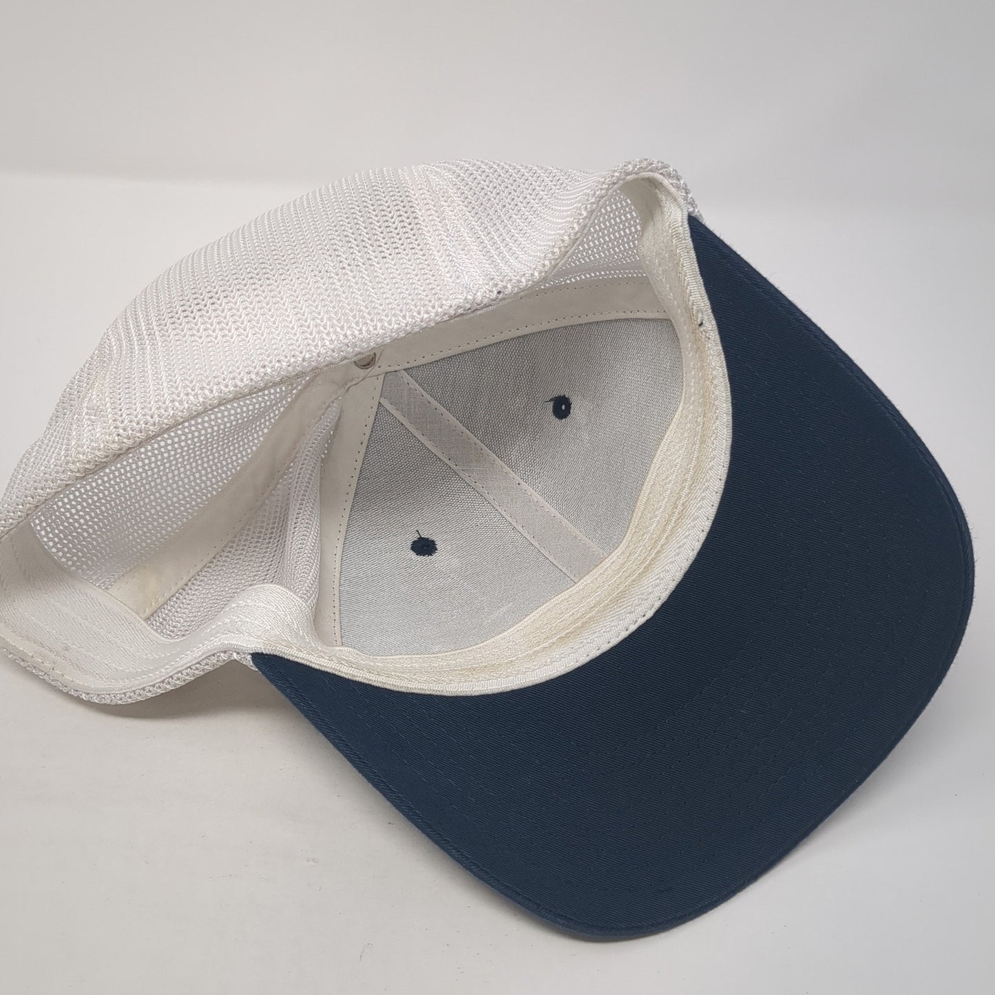 Columbia Logo Fitted Mesh Back Trucker Hat Blue One Size Flexfit Outdoor