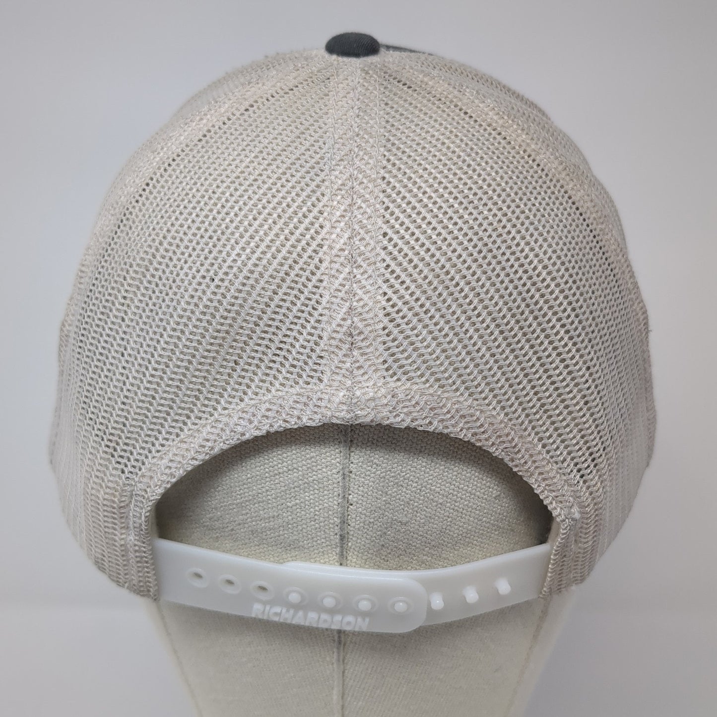 Richardson Snapback Mesh Back Trucker Hat Gray One Size Embroidered
