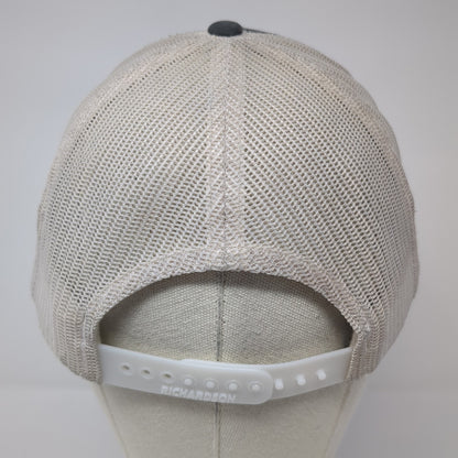 Richardson Snapback Mesh Back Trucker Hat Gray One Size Embroidered
