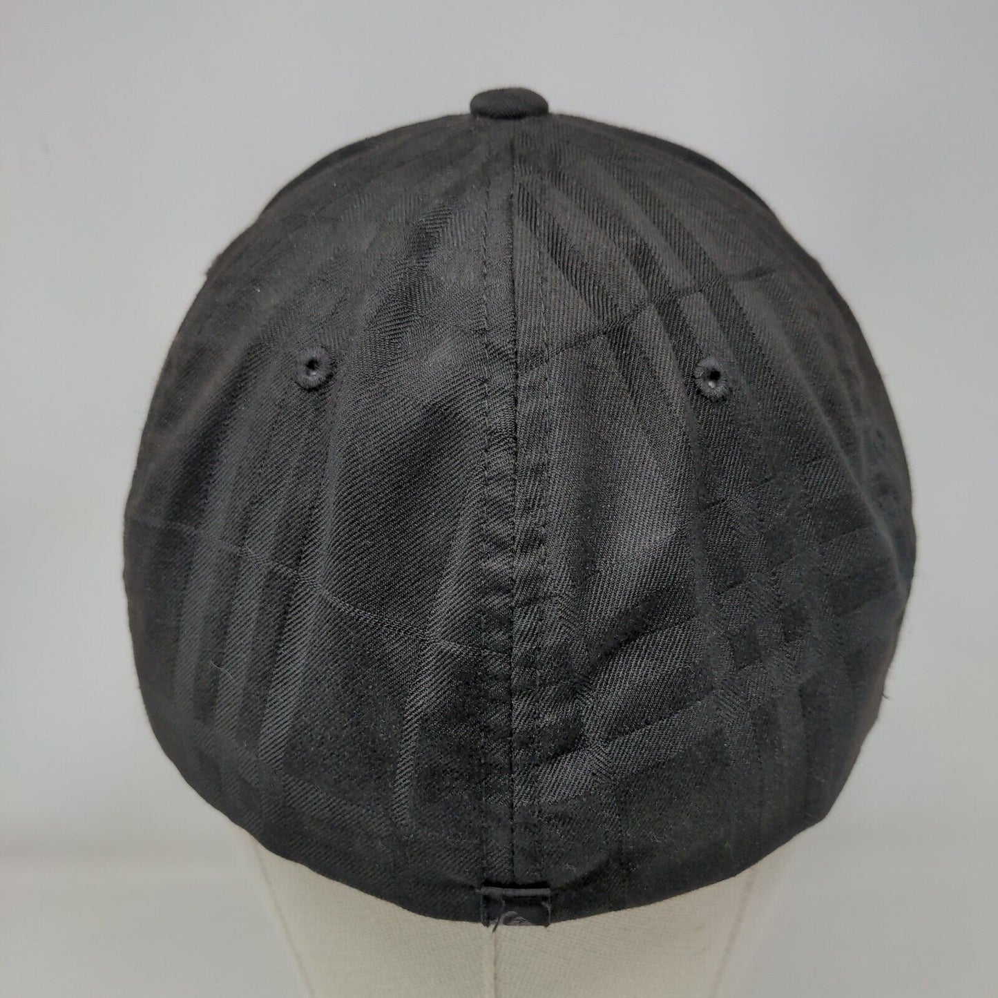 Quiksilver Fitted Hat Black Large-XL Embroidered Plaid 6 Panel Flexfit