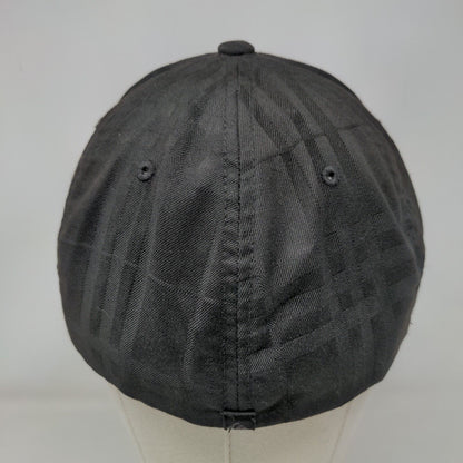Quiksilver Fitted Hat Black Large-XL Embroidered Plaid 6 Panel Flexfit
