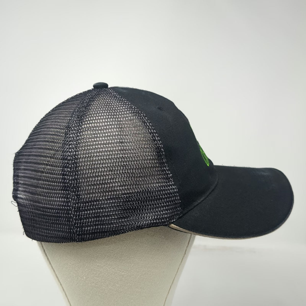 R+L Carriers Trucker Hat Black One Size Mesh Back Snapback Green Embroidery Logo